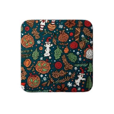 Imagem de Ladrilho Decorativo de Cerâmica Estampa Natalina com Ilustração de Rabisco