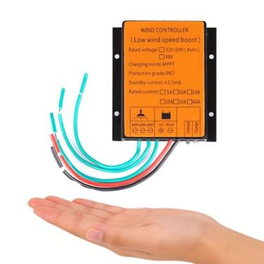 Imagem de HUIZHITENGDA Controlador de Carga para Gerador Eólico à Prova de Água 5000W, Gerador de Moinho de Vento, Controlador de Carga Eólica MPPT Auto 12V 24V 48V para Gerador de Turbina Eólica (Amarelo),48v