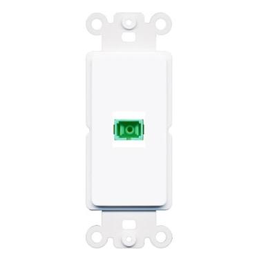 Imagem de RiteAV Conector de acoplador de fibra óptica de 1 porta SC Simplex Singlemode APC Placa de parede - Branco basculante