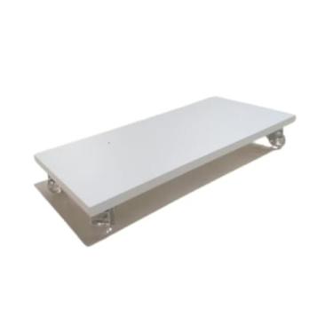 Imagem de Suporte para CPU 57cmx34cm em MDF, tipo plataforma com rodízios em GEL (Branco)