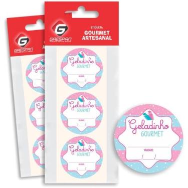 Imagem de Etiqueta Adesiva Geladinho Gourmet Pacote com 60 - Grespan