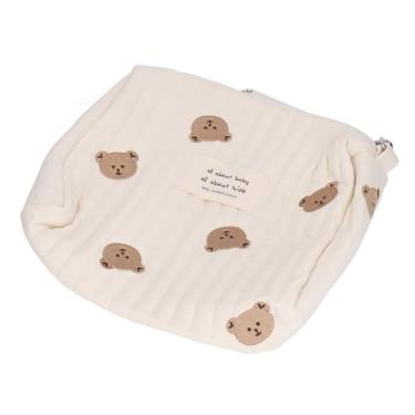 Imagem de Generic Saco de Fraldas Ao Ar Livre, Reutilizável Conveniente Bonito Padrão Algodão Pano Saco de Fraldas do bebê Portátil Multifuncional para a Mãe para Fazer Compras (bordado de urso)
