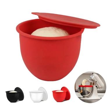 Imagem de Auxiliar de inserção de tigela de silicone para cozinha, forros de silicone para misturadores de cabeça inclinada de 5 litros, forro de tigela com suporte com tampa, compatível com lava-louças e