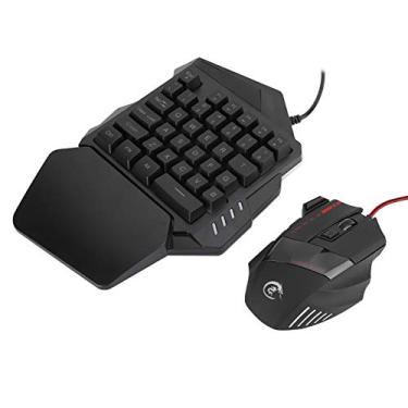 Imagem de Garosa J50 Gaming Keyboard Mouse Combo Teclado de Uma Mão Com Luz de Fundo LED 5 DPI Ajustável Design Ergonômico para Jogadores de PC Mac OS X