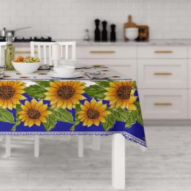 Imagem de Toalha de Mesa Floral Oxford 6 Lugares Retangular – Toalha de Mesa Estampada para Sala de Jantar (Girassol)