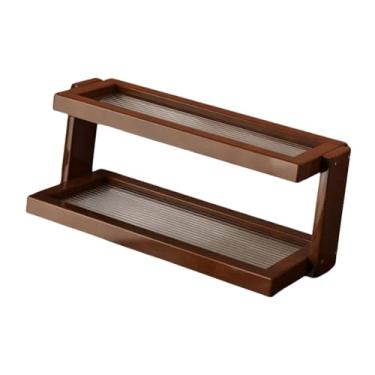 Imagem de SiaBiced Organizador de Mesa de 2 Níveis, Prateleira de Canto, Suporte de Exibição, Porta-copos, para Perfumes, Frascos, Cupcakes, Itens de Coleção E, Acrílico 42x14x17cm, Tamanho real