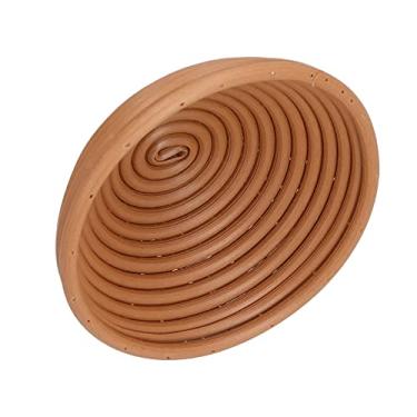 Imagem de GLOGLOW Cesta de Fermentação de Pão, Ferramenta de Cozimento de Plástico para Massa Fermentada e Prato de Frutas, Lavável, Produtos de Cozimento de Padaria Doméstica (Amarelo marrom redondo 16X6CM)