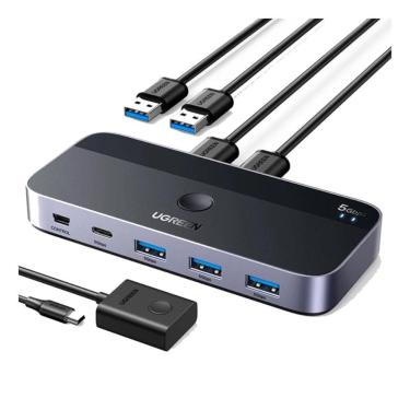Imagem de Dock Station Ugreen KVM - USB-C - 3x DisplayPort - HUB USB 3.2 5Gbps - CM662