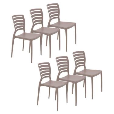Imagem de Conjunto 6 Cadeiras Sofia Polipropileno Camurça Tramontina