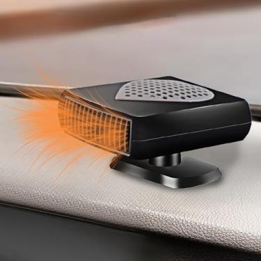 Imagem de Riloer Aquecedor de carro portátil ou ventilador 12V 150W aquecedor de carro que se conecta ao acendedor de cigarro, 2 em 1 aquecimento rápido e resfriamento desembaçador de carro, aquecedor para