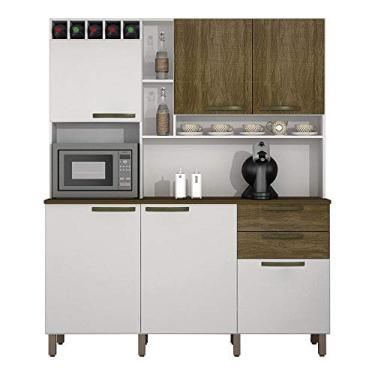 Imagem de ARMÁRIO DE COZINHA 6 PORTAS E 2 GAVETAS TOPÁZIO BRANCO/IPÊ SALLETO