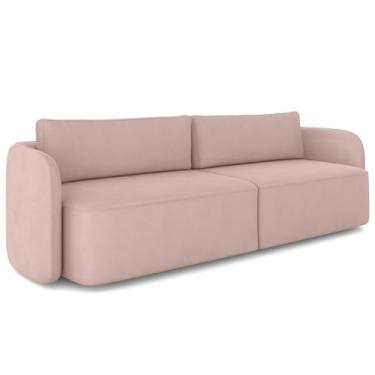 Imagem de Sofá 3 Lugares Sala Living Orgânico 240cm Oregon K01 Veludo Rosê - Lyam Decor