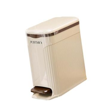 Imagem de KiBcsLic Lixeira de pedal 2 em 1, sem odor, leve, para cozinha, entrada, escritório ou garagem, Branco