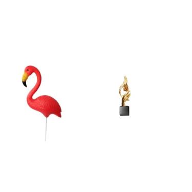 Imagem de Whtkoph Escultura de Flamingo para Jardim de Fadas, Figura Abstrata em Resina, Estátua Decorativa para Festas, Primavera, Casa, Escritório, Mesa de Centro, Ja