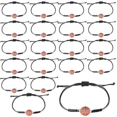 Imagem de 20 pulseiras ajustáveis para fãs de esportes modernos, pulseiras esportivas, bola de tênis, basquete, futebol, beisebol, presentes esportivos