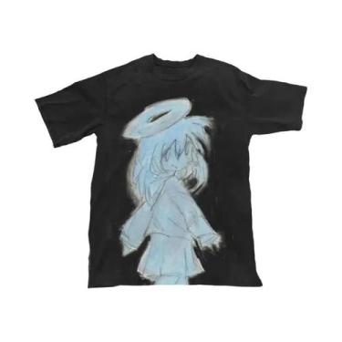 Imagem de Camiseta Feminina De Algodão Com Gola Redonda Casual De Verão Manga Cu