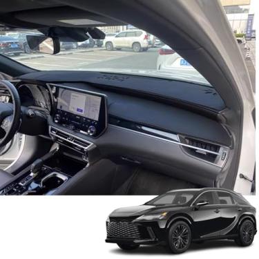 Imagem de Bmolpt Acessórios interiores personalizados para Lexus RX 350 350h 450h+ 500h 2023 2024 2025 Capa de painel de couro para console central almofada de painel com HUD(Balck)