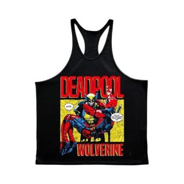 Imagem de Camiseta Regata Masculina De Verão Marvel Wolverine Deadpool Em Forma 
