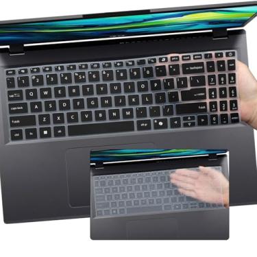 Imagem de 2 peças de capa de teclado para Aspire 15 A15-41M-R2CN/R8Y2&A15-51M-59QV/76AR, Aspire Go 15 AG15-31P-C1KN/P5TG&AG15-32P-39R2&AG15-51P-79LC&AG15-71P-71P-71P-71P-71P-71P-71P-76AR. 94K, Aspire 16 A16