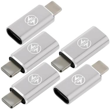 Imagem de Pacote com 2 adaptadores USB C tipo C para L, sincronização de dados com suporte de carregamento rápido de 27W, adaptador de conector de cabo USB tipo C fêmea para L macho para iPhone 17 Pro Max 16 15