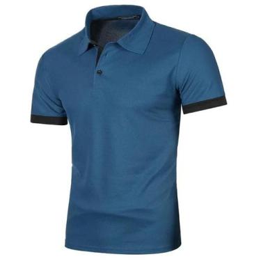 Imagem de Camisa Polo Masculina Leve de Manga Curta - Cor Sólida - Ideal para Ve