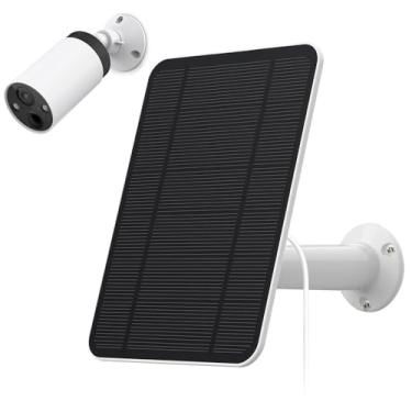 Imagem de DOGNNAK Painel Solar Compatível Apenas com Câmera Externa Tp-Link Tapo C420S1/C420S2/C420/C420S4/C425, Inclui Suporte de Parede Seguro, À Prova de Intempéries Ip65, Cabo de Alimentação de 13,1 Pés (1)