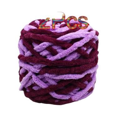 Imagem de Fio De Poliéster Macio E Grosso (2 Peças) Para Tricô Manual, Crochê, C