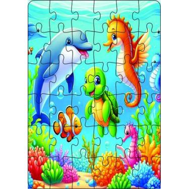 Imagem de Quebra-Cabeça Infantil Filme Fundo do Mar 36 Peças MDF 18x26 - Brother