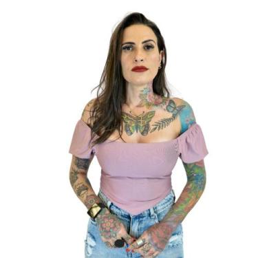 Imagem de Cropped De Bico Ciganinha Manga Curta Suplex Feminina - Perfect Sunset