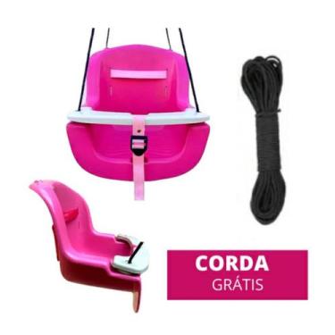 Imagem de Balanço Infantil Suspenso Menina Bebê Rosa Brinquedo Criança - Cia Do 
