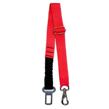 Imagem de Cinto de segurança pet para cães cachorro gato ajuste de tamanho amortecedor anti impacto(Vermelho)