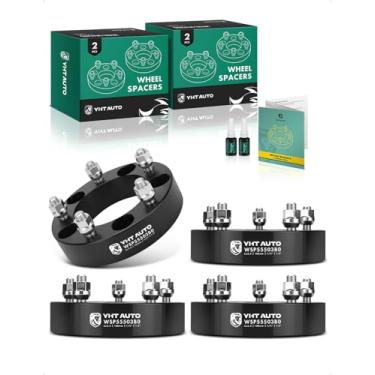 Imagem de YHTAUTO Espaçadores de roda 5 x 5,5 polegadas, compatíveis com os modelos Ford, Dodge e Jeep, espaçadores de pneu F-150 E-150 Ram 1500 com pinos de 1,27 cm - 20, furo do cubo de 108 mm, 5 terminais, 4