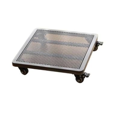 Imagem de suporte para bonsai Roda Universal com Bandeja para Vaso de Flores Freio, Base Bonsai Ferro e Metal Treliças Quadradas(X-Large)