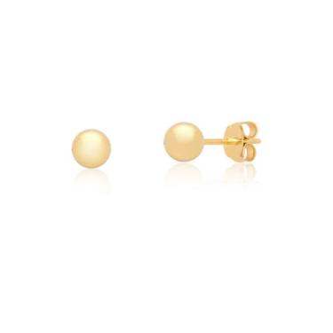 Imagem de Par De Brincos De Bolinha 5mm Em Ouro 18k Ab101 - MAEHLER Arte Em Joia