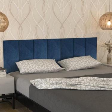 Imagem de Cabeceira Stick Autocolante Adesiva 1 Módulo 45x20cm - Via Nossa, Azul