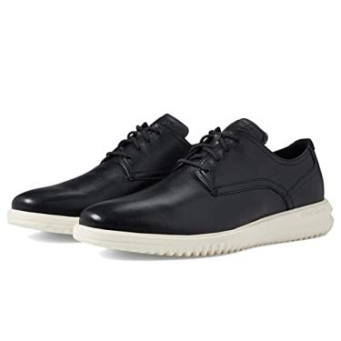 Imagem de Cole Haan Sapato Oxford masculino Grand+ bico liso, couro preto/marfim, 42, Couro preto/marfim, 42