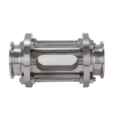 Imagem de 1 Peça Vidro Visão Fluxo Dioptria Sanitária SUS304 (1,5"/2", OD25-51mm) - Vidro Borosilicato, Capa Protetora, Fermentação Caseira(Fit 51mm OD Tube)