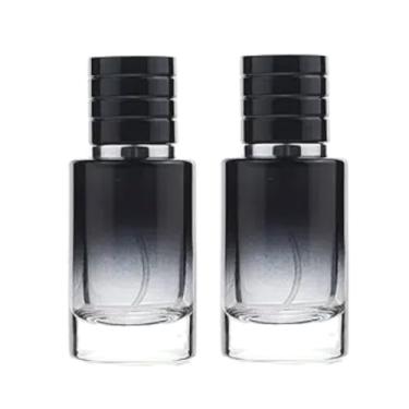 Imagem de 2 peças, atomizador de perfume preto, portátil, spray de vidro de alta qualidade, 30 ml, recarregável, frasco pequeno, cosméticos, uso ao ar livre, mini frasco de spray, recipientes recarregáveis