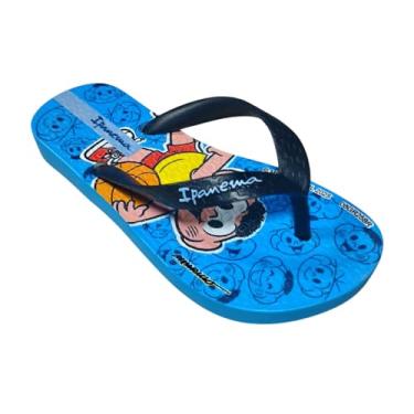 Imagem de Chinelo de Dedo Ipanema Emborrachado Turma da Mônica Completa Cascão Magali Mônica Cebolinha Grade Infantil (Azul, BR, Criança de 9 a 12 anos, Numérico, 29)
