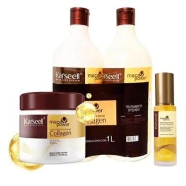 Imagem de kit karseell shampoo1L+ condicionador1l+ Máscara Collagen 500g-Feminino