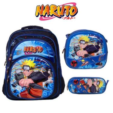Imagem de Bolsa Escolar Menino Naruto Costas Passeio Estojo Lancheira - Toys 2U