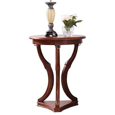 Imagem de U5GAAALPPQ9 Mesa de centro mesa redonda de madeira maciça mini rack de armazenamento criativo leve sofá mesa de telefone celular