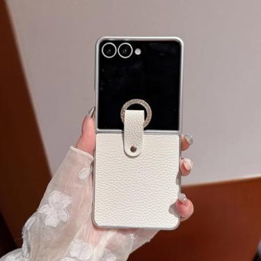 Imagem de Capa fosca com anel para Samsung Z Flip 7 6 5 4 3 Z Flip 7fe (para Galaxy Z Flip3 5G/Branco)