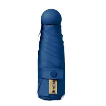 Imagem de Guarda Chuva Abre e Fecha Automático Reforço Nas Varetas Contra Vento Proteção Solar Blackout Guarda Chu(Azul Marinho Mini)