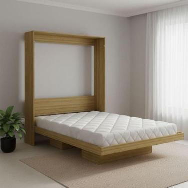 Imagem de Cama de Casal Articulada com 2 Nichos - Amêndoa - Tecno Mobili, Marrom
