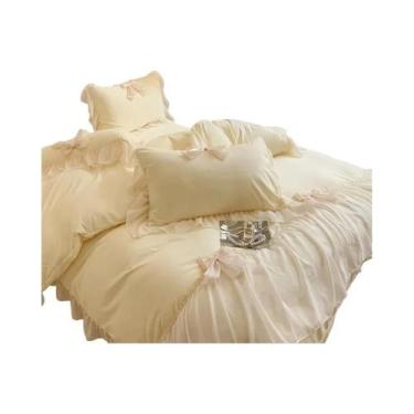 Imagem de Conjunto De Capa De Edredom Branca Com Ruffles 3 Peças Com 2 Fronhas P