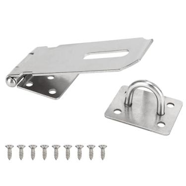 Imagem de KIMIWISE Trava de ferrolho de porta de 12 cm de aço inoxidável, cadeado prateado resistente para portões, portas e armários, acabamento de superfície escovada, 1 pacote