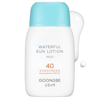 Imagem de GOONGBE Protetor solar Waterful Sun suave FPS 40 – Protetor solar mineral resistente à água com óxido de zinco para bebês, crianças e adultos – Hipoalergênico, vegano, seguro para recifes – Cuidado