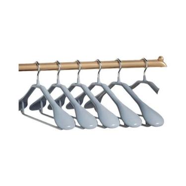 Imagem de Cabides De Ombro Largo Em Aço Inoxidável Curvados E Antiderrapantes Pa