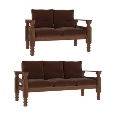 Imagem de Jogo de Sofá Madeira Maciça 2 e 3 Lugares Liz Multimóveis CR7004